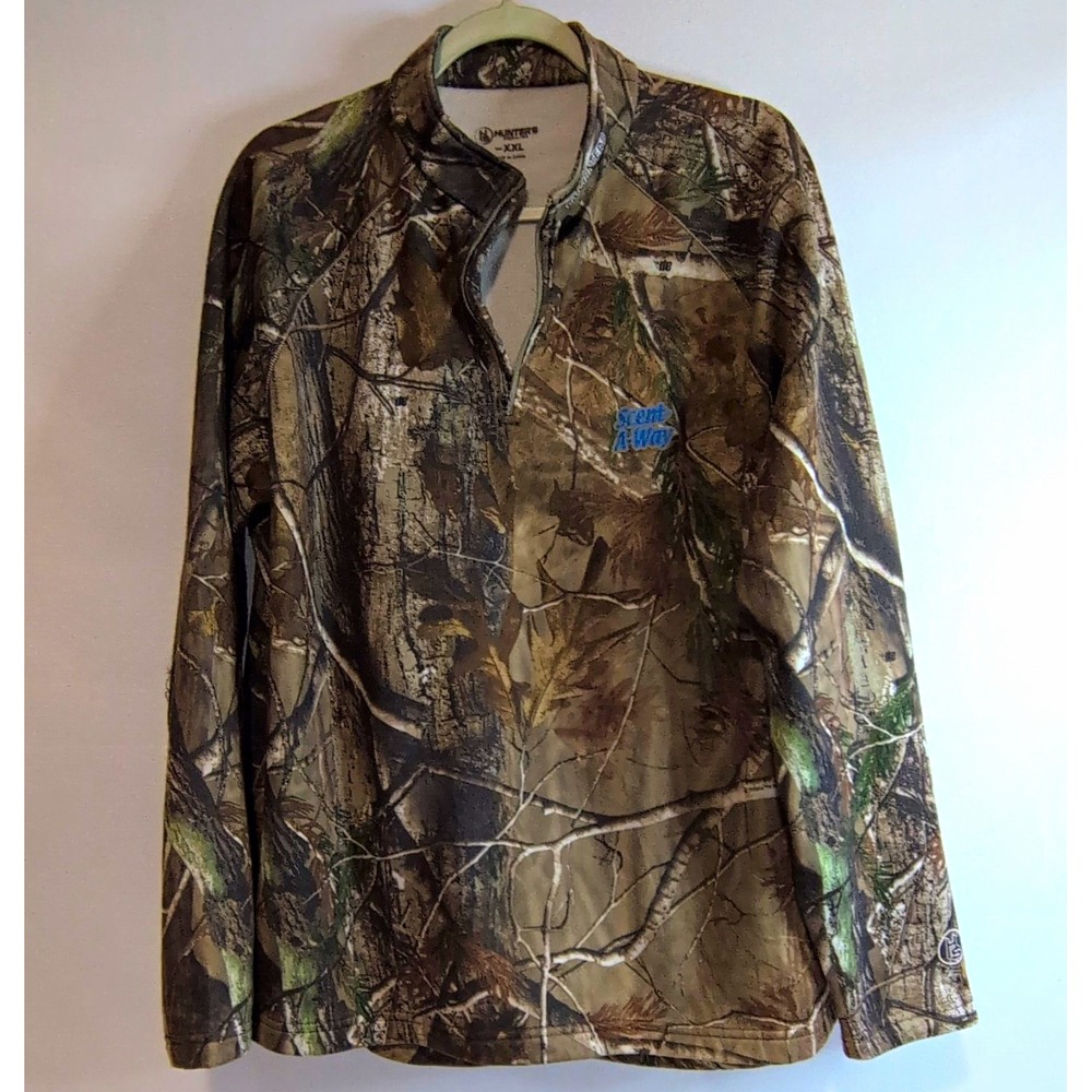 Hunter's Specialties Scent-A-Way Men's 2XL Camo Quater Zip Pullover Long Sleeve